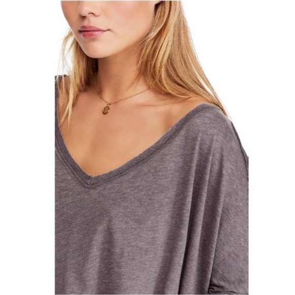 Free People Catch Waves Oversized Brown Wash Tunic Tee Medium - Picture 4 of 13